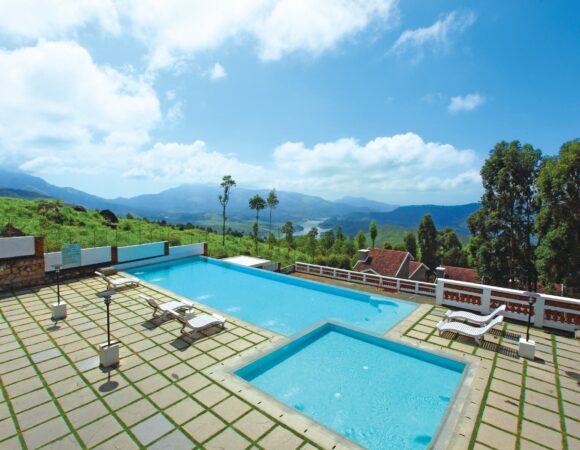 Infinity pool at Mountain Club Resort Munnar