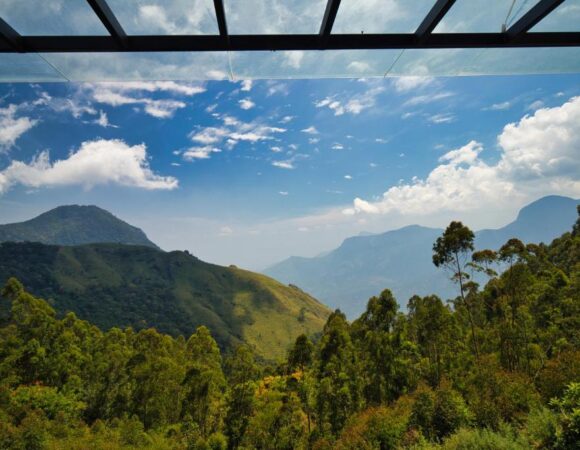 view from super deluxe room in Chandys drizzle drops Munnar