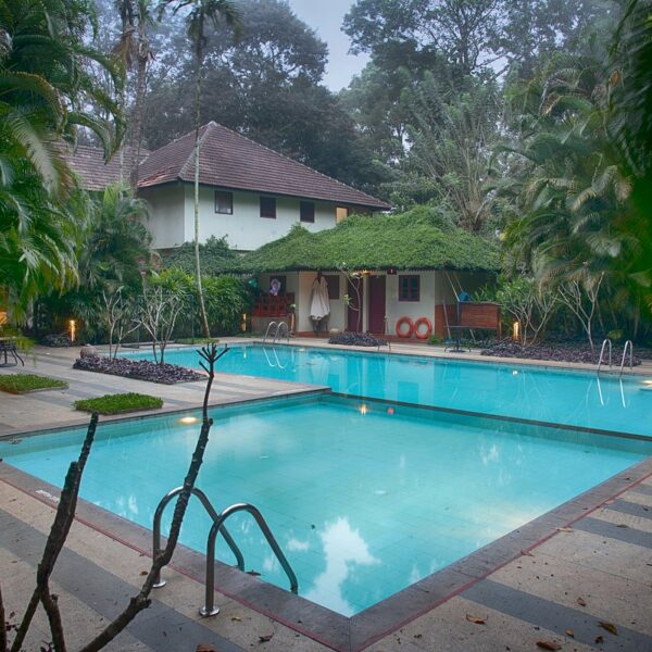 Swimming pool with kids pool in Greenwoods resort Thekkady