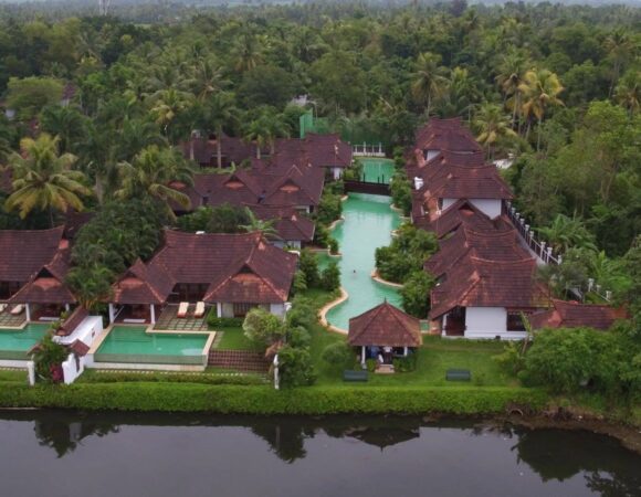 Aerial view of Kumarakom Lake Resort Kerala