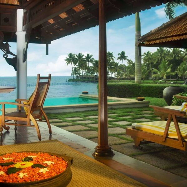 Private pool in presidential suite at Kumarakom Lake Resort