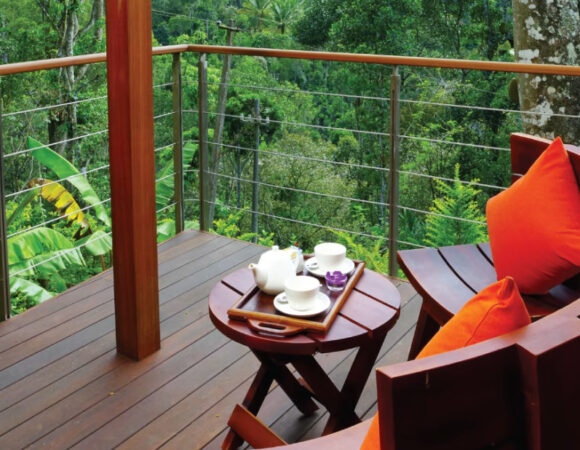 Balcony in Mountain View Cottage at Niraamaya Thekkady