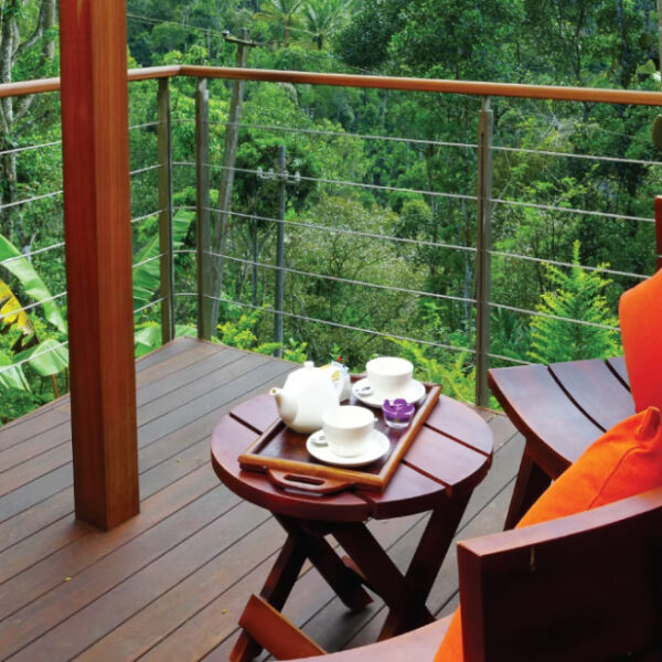 Balcony in Mountain View Cottage at Niraamaya Thekkady