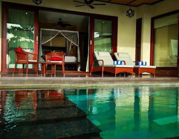 Pool in presidential suite at Niraamaya retreats Kumarakom