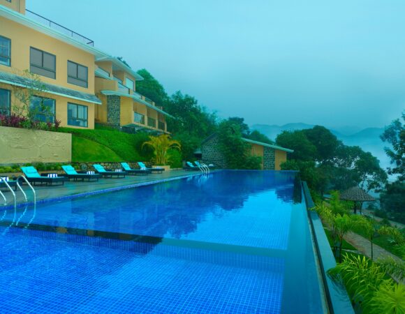 Infinity pool at Poetree Sarovar Resort Thekkady