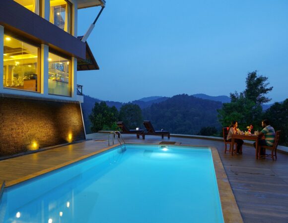 Pool at forest Canopy resort Thekkady