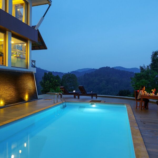 Pool at forest Canopy resort Thekkady