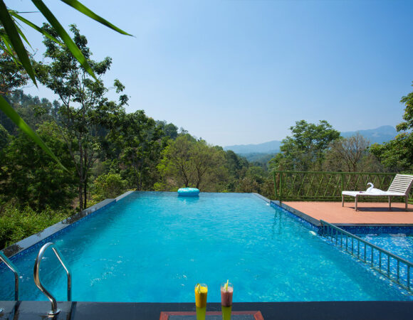 Infinity pool at Amrezy resort Wayanad