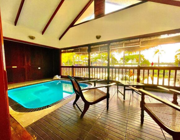 water villa with Jacuzzi in Plumeria lake resort alleppey