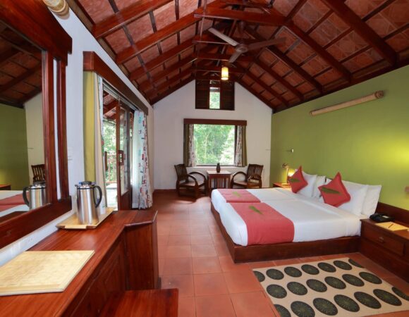 bedroom of pool villa in Vythiri resort