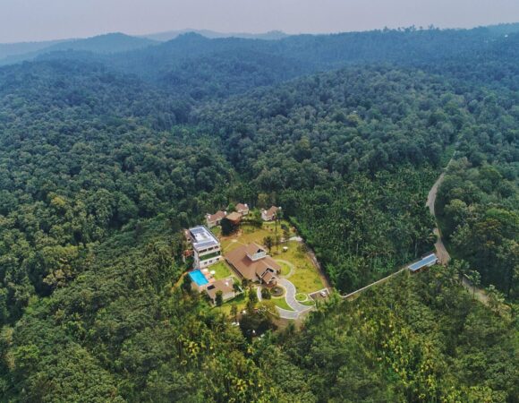 Aerial view of Jungle bay resort wayanad