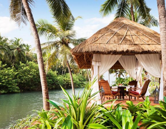 Gazebo dining in Taj Bekal -honeymoon resort