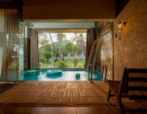 Waves pool beach villa in malabar ocean front resort