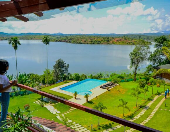 Balcony of Aerialview deluxe room in Lakerose resort Wayanad