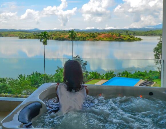 view from Executive Jacuzzi suite in Lakerose Wayanad resort