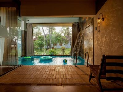 Waves pool beach villa in malabar ocean front resort